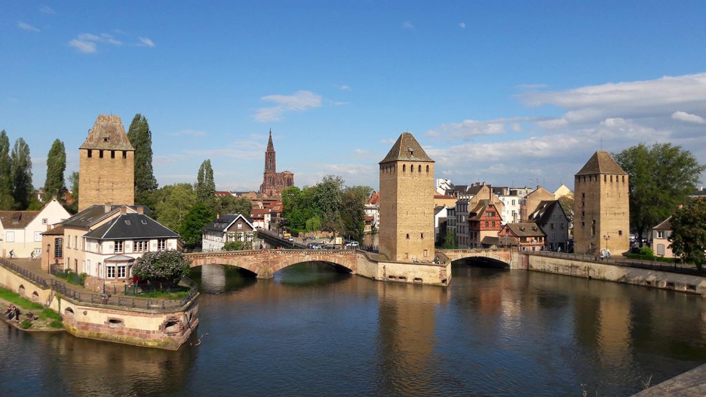 Vue panoramique de Strasbourg depuis le Barrage Vauban